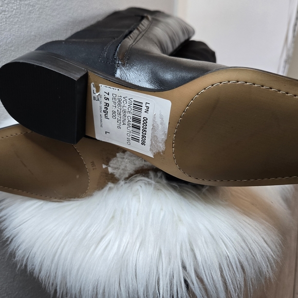 Vince Camuto Librina Elegant Black Leather Knee-High Boots Sz 7.5 New Ret $229 - Picture 13 of 14